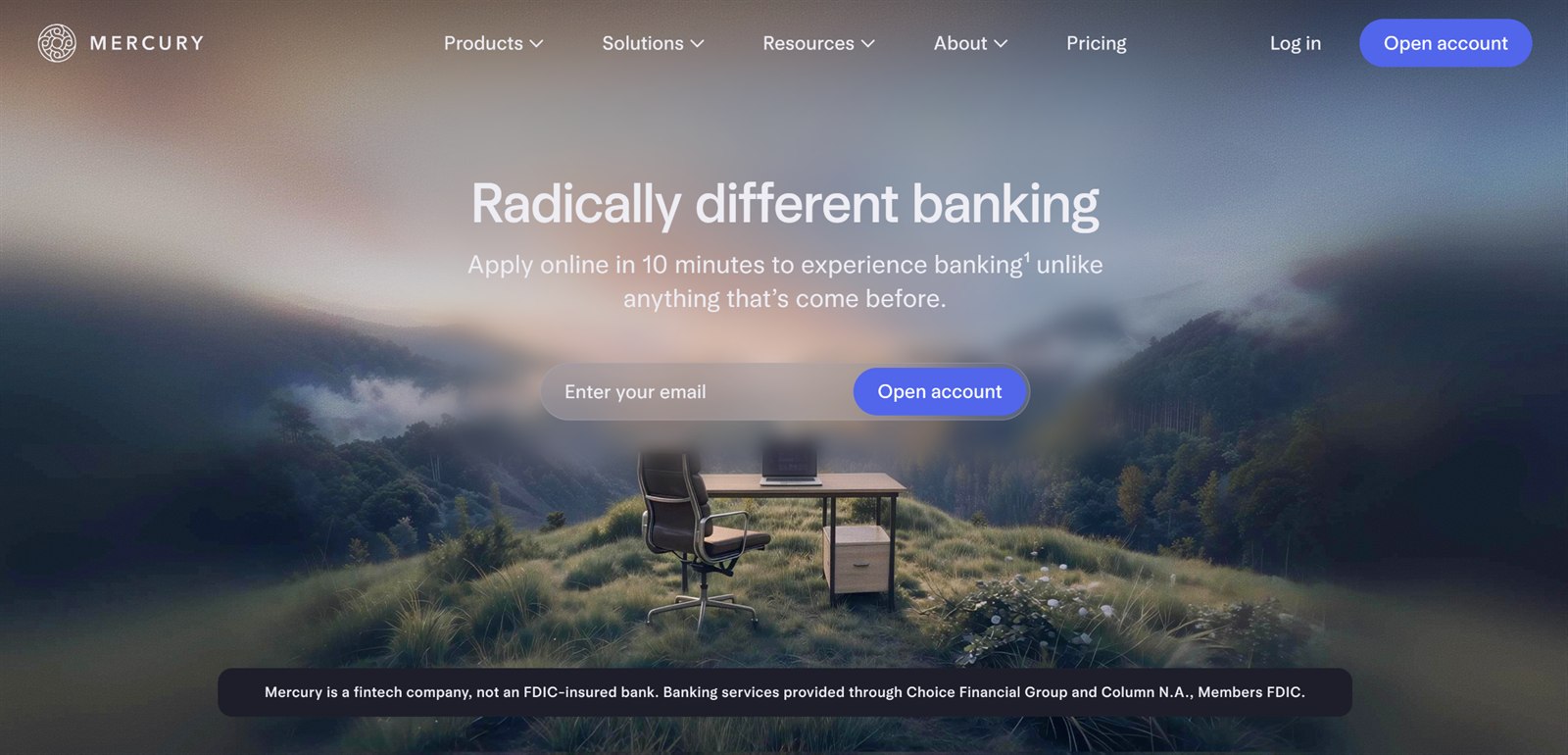 Mercury Bank 官方首頁 Radically different banking 線上 10 分鐘開戶